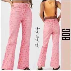 BDG High Rise Flare Floral Jeans
